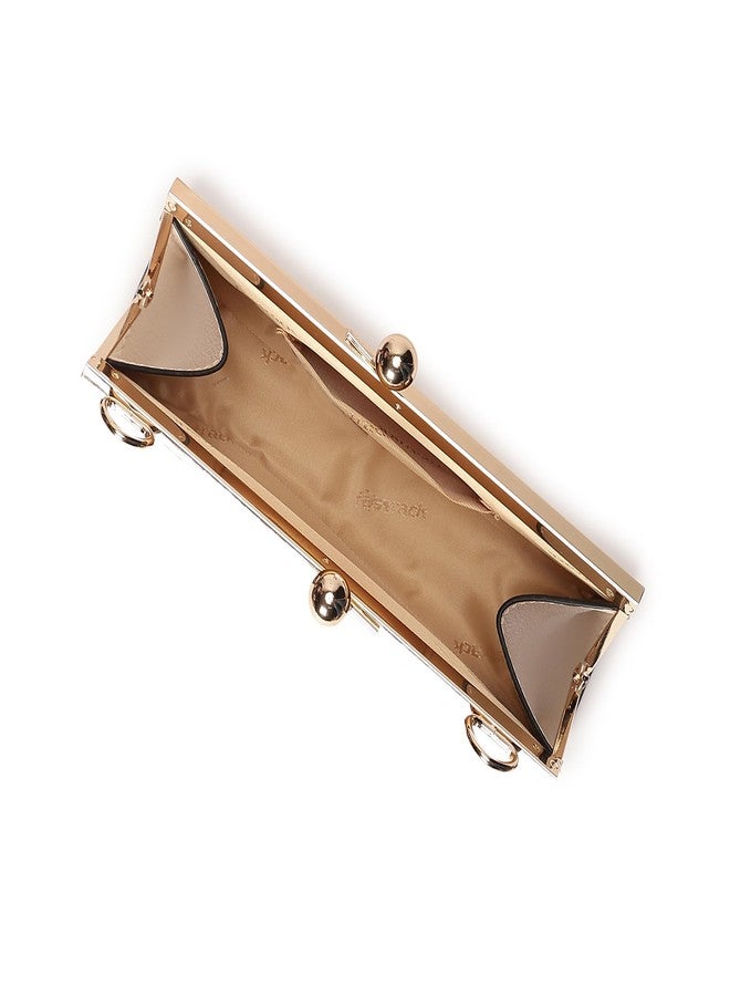 Fastrack KissClasp Clutch | Metal Gold Accents Clutch | Faux-leather Handbags | Bags for Women | Bags for Girls | Trendy Women Handbags | Ladies Purse Handbag - Image 5